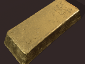 gold ingot large 3D 모델