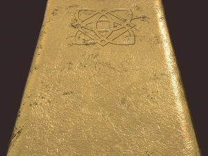gold ingot large 3D 모델