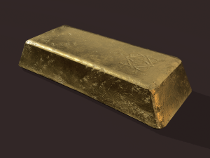 gold ingot large 3D 모델