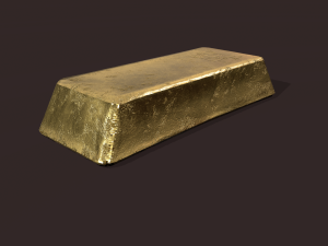 gold ingot large 3D 모델