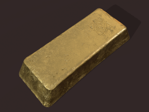 gold ingot large 3D 모델
