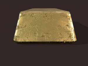 gold ingot large 3D 모델