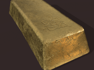 gold ingot large 3D 모델