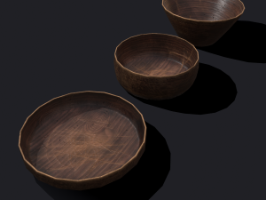 wooden bowls 3D 모델