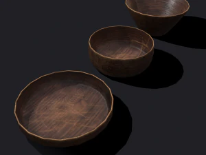 drewniane miski Model 3D
