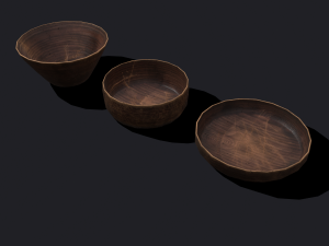 wooden bowls 3D Model