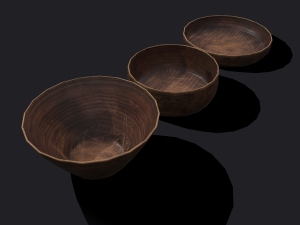 wooden bowls 3D Model