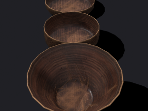 wooden bowls 3D Model