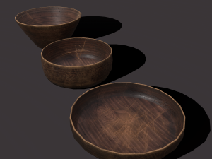 wooden bowls 3D Model