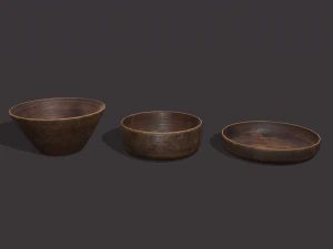 wooden bowls 3D Model