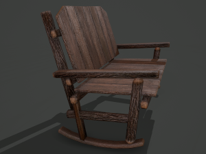 Wooden rocking bench 3D Модель