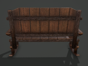 Wooden rocking bench 3D Модель