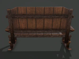 Wooden rocking bench 3D Model
