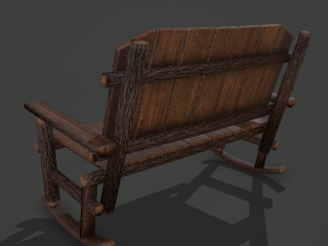 Wooden rocking bench 3D Модель