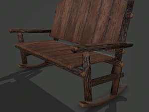 Wooden rocking bench 3D Модель