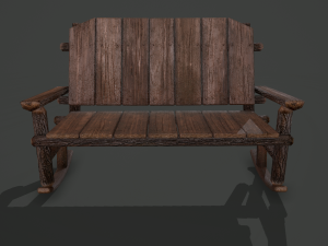 Wooden rocking bench 3D Модель
