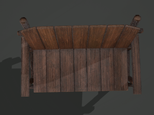 Wooden rocking bench 3D Модель