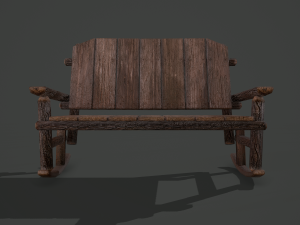 Wooden rocking bench 3D Модель