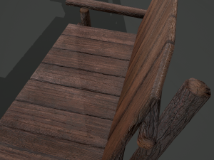 Wooden rocking bench 3D Модель