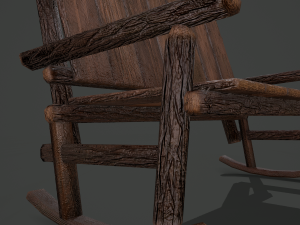 Wooden rocking bench 3D Модель