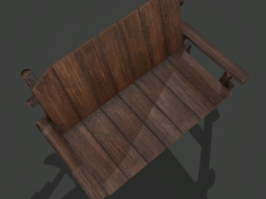 Wooden rocking bench 3D Модель
