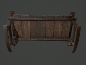 Wooden rocking bench 3D Модель