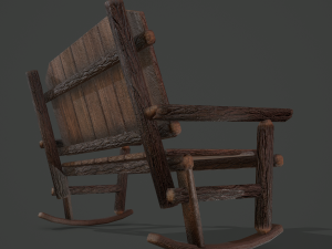 Wooden rocking bench 3D Модель