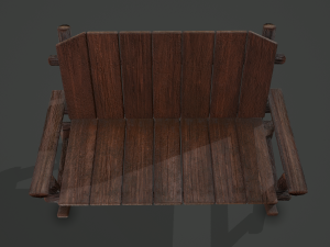 Wooden rocking bench 3D Модель