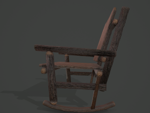 Wooden rocking bench 3D Модель