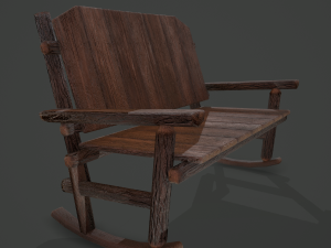 Wooden rocking bench 3D Модель
