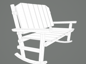 Wooden rocking bench 3D Модель