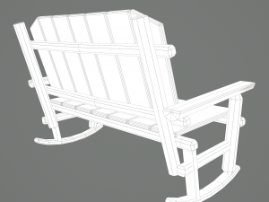 Wooden rocking bench 3D Модель