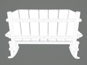 Wooden rocking bench 3D Модель