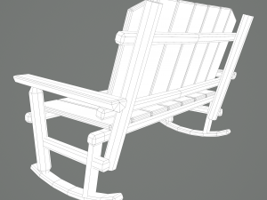 Wooden rocking bench 3D Модель