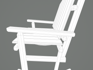 Wooden rocking bench 3D Модель