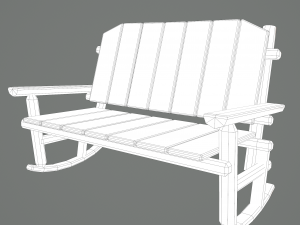 Wooden rocking bench 3D Модель