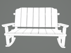 Wooden rocking bench 3D Модель