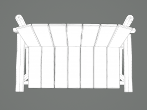Wooden rocking bench 3D Модель