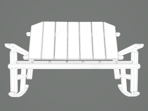 Wooden rocking bench 3D Модель