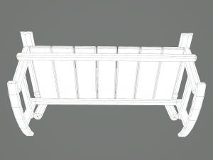 Wooden rocking bench 3D Модель