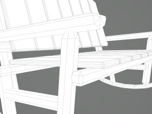 Wooden rocking bench 3D Модель