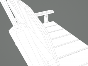 Wooden rocking bench 3D Модель
