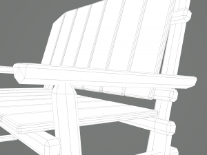Wooden rocking bench 3D Модель