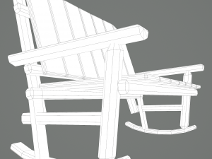 Wooden rocking bench 3D Модель