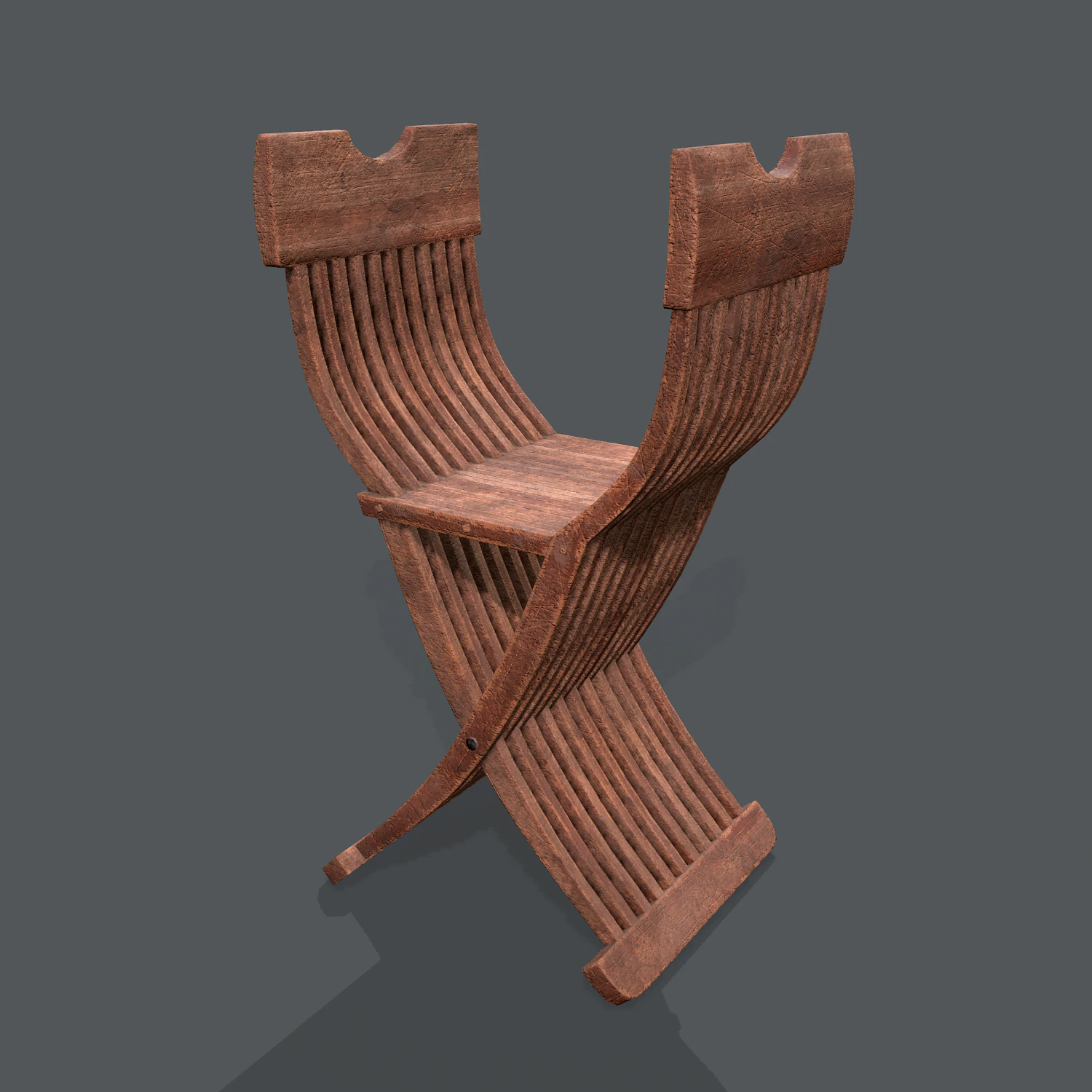 medieval folding chair 3D Model .c4d .max .obj .3ds .fbx .stl .blend 
