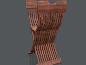medieval folding chair 3D Model