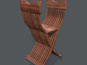 medieval folding chair 3D Model