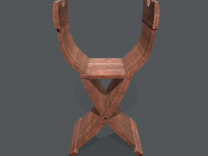 medieval folding chair Modèle 3D