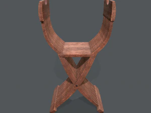 medieval folding chair 3D Model