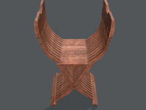 medieval folding chair 3D Model
